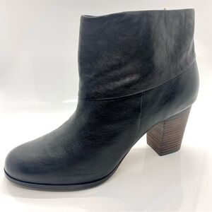 BLACK Cassidy Bootie Ankle Boot Block Heel